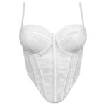 سوتین فنردار زنانه ماییلدا مدل پولکی بلند کد 5303-007 رنگ سفید