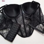 سوتین فنردار زنانه ماییلدا مدل پولکی بلند کد 5303-007 رنگ مشکی