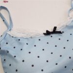 کراپ‌تاپ زنانه ماییلدا مدل پددار خال خالی کد 5301 -6853 رنگ آبی