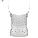 کراپ‌تاپ زنانه ماییلدا مدل پددار خال خالی کد 5301-6853 رنگ سفید