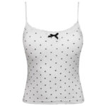 کراپ‌تاپ زنانه ماییلدا مدل پددار خال خالی کد 5301-6853 رنگ سفید