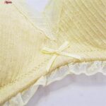 سوتین بدون فنر زنانه مدل کاپ اسفنجی گیپوری کد 5304 رنگ لیمویی