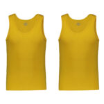 زیرپوش رکابی مردانه برهان تن پوش مدل 16-01 رنگ خردلی  بسته 2 عددی