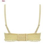 سوتین بدون فنر زنانه مدل کاپ اسفنجی گیپوری کد 5304 رنگ لیمویی