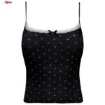 کراپ‌تاپ زنانه ماییلدا مدل پددار خال خالی کد 5301-6853 رنگ مشکی