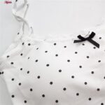 کراپ‌تاپ زنانه ماییلدا مدل پددار خال خالی کد 5301-6853 رنگ سفید