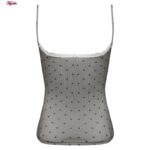 کراپ‌تاپ زنانه ماییلدا مدل پددار خال خالی کد 5301-6853 رنگ طوسی