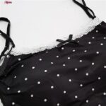 کراپ‌تاپ زنانه ماییلدا مدل پددار خال خالی کد 5301-6853 رنگ مشکی