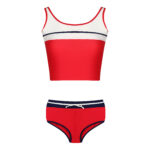 ست 2 تکه مایو دخترانه مدل 11006 رنگ قرمز