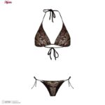 ست 2 تکه مایو دخترانه مدل 11005 رنگ قهوه‌ای