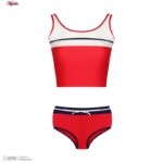 ست 2 تکه مایو دخترانه مدل 11006 رنگ قرمز