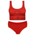 ست شورت و نیم تنه زنانه مدل بدون فنر پددار کد Myi-4620-6 رنگ قرمز