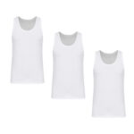 زیرپوش رکابی یقه گرد مردانه آیدا جید مدل نخ پنبه کد 5330 -3 بسته 3 عددی