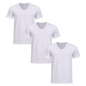 زیرپوش آستین کوتاه یقه گرد مردانه آیدا جید مدل نخ پنبه کد 5331-1 بسته 3 عددی