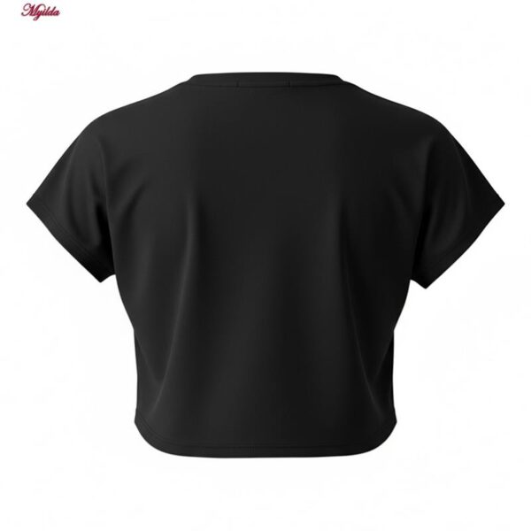 کراپ تی شرت ورزشی آستین کوتاه زنانه مدل 5488-577