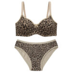 ست شورت و سوتین زنانه شارمین مدل پلنگی فنردار کد 5466-2065