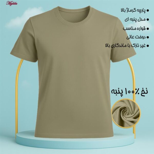 تی‌شرت آستین کوتاه مردانه برهان تن پوش مدل پنبه ای کد 1022