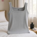 زیرپوش رکابی یقه خشتی مردانه ماییلدا مدل پنبه ای ملانژ کد 4713