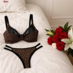 ست شورت و سوتین زنانه کارنا رز مدل فنردار پلنگی کد 5547