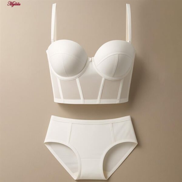 ست شورت و سوتین زنانه ماییلدا مدل لانگ لاین فنردار بند متحرک کد 5480-028