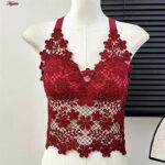 تاپ زنانه ماییلدا مدل گل گلی گیپوری کد 5474-1837