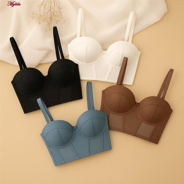 ست شورت و سوتین زنانه ماییلدا مدل لانگ لاین فنردار بند متحرک کد 5480-028