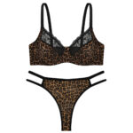 ست شورت و سوتین زنانه کارنا رز مدل فنردار پلنگی کد 5548