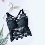 کراپ تاپ زنانه ماییلدا مدل گل گلی گیپوری کد 5474-1837