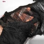 لباس خواب زنانه ماییلدا مدل ریش ریش کد 5624-4225 به همراه جوراب و دستکش