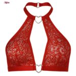 ست شورت و سوتین زنانه مدل گیپوری قلبی کد 5499-2028 به همراه نگهدارنده جوراب