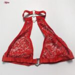 ست شورت و سوتین زنانه مدل گیپوری قلبی کد 5499-2028 به همراه نگهدارنده جوراب