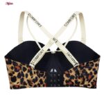 ست شورت و سوتین زنانه ماییلدا مدل لیزری هارنس دار بدون فنر نیم جک پلنگی کد 5669