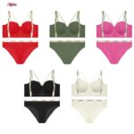 ست شورت و سوتین زنانه ماییلدا مدل لیزری هارنس دار بدون فنر نیم جک کد 5667