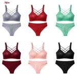 ست شورت و سوتین زنانه ماییلدا مدل گیپور هارنس دوبل فنردار کد 5664