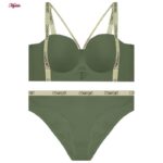 ست شورت و سوتین زنانه ماییلدا مدل لیزری هارنس دار بدون فنر نیم جک کد 5667