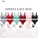 ست شورت و سوتین زنانه ماییلدا مدل گیپور هارنس دوبل فنردار کد 5664