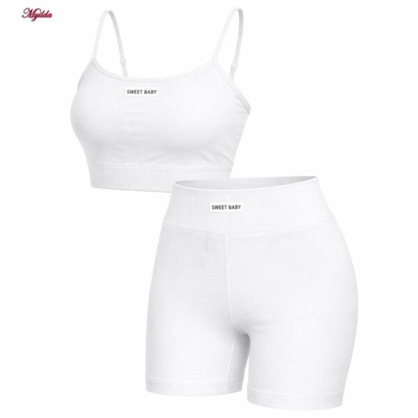 ست نیم‌تنه و شلوارک ورزشی زنانه ماییلدا مدل 5633