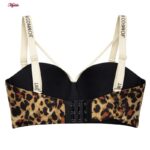 ست شورت و سوتین زنانه ماییلدا مدل لیزری هارنس دار بدون فنر نیم جک پلنگی کد 5669