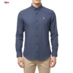 پیراهن آستین بلند یقه برگردان با تنخور معمولی (regular fit) مردانه مدل 5682