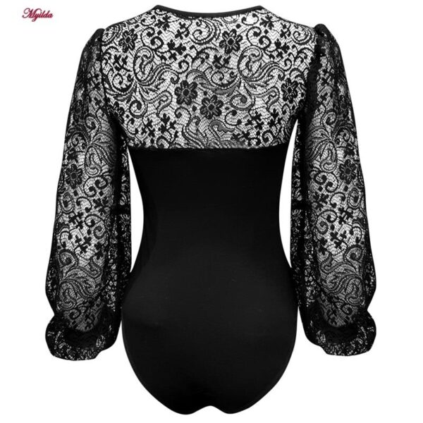 بادی آستین بلند زنانه مدل آستین گیپوری کد 5709-450