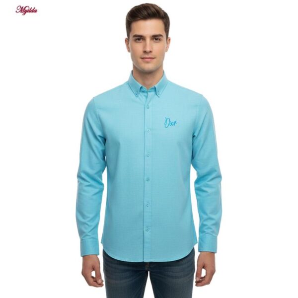 پیراهن آستین بلند یقه برگردان با تنخور معمولی (regular fit) مردانه مدل 5682