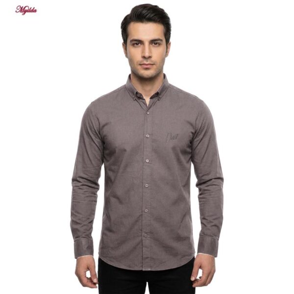 پیراهن آستین بلند یقه برگردان با تنخور معمولی (regular fit) مردانه مدل 5682